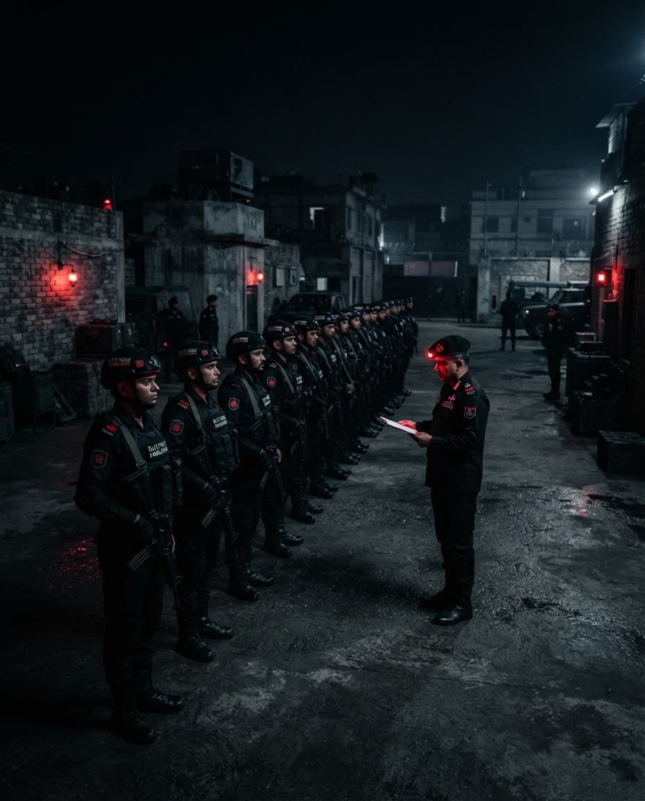 SECURITY TEAM BRIEFING BEFORE DEPLOYMENT